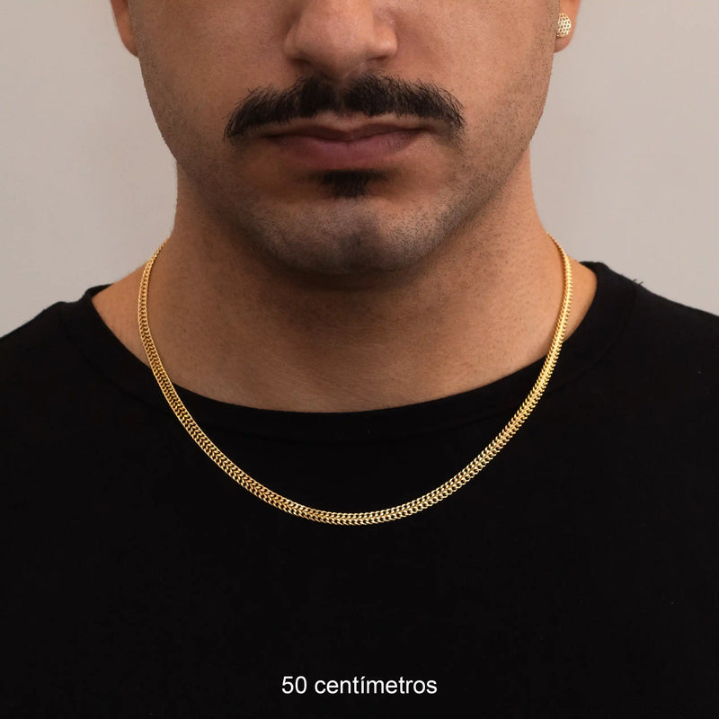 Corrente Lacraia de 4,5mm Banhado a Ouro 18k