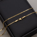 Cadena marinera de 2 mm con colgante de medalla de San Benito, bañada en oro de 18 k