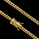 Cadena cubana de 4 mm bañada en oro de 18 quilates.