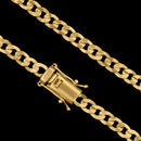 Cadena laminada de 5,5 mm bañada en oro de 18 quilates