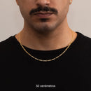 Cadena Figaro de 3 mm bañada en oro de 18 k