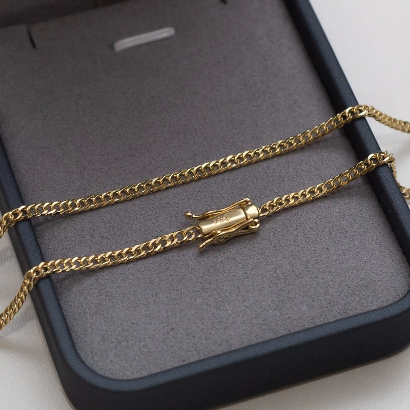 CORRENTE GRUMET DUPLO 3MM BANHADO A OURO 18K