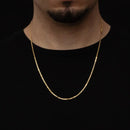 Cadena marinera de 2 mm bañada en oro de 18 quilates