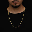 CADENA DOBLE GRUMET DE 3MM BAÑADA EN ORO 18K