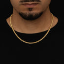 Cadena cubana de 4 mm bañada en oro de 18 quilates.