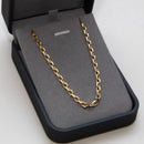 Cadena con candado Cartier de 3,5 mm chapada en oro de 18 quilates