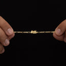 Cadena Figaro de 3 mm bañada en oro de 18 k