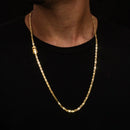 Cadena Piastrina 4mm Baño Oro 18k