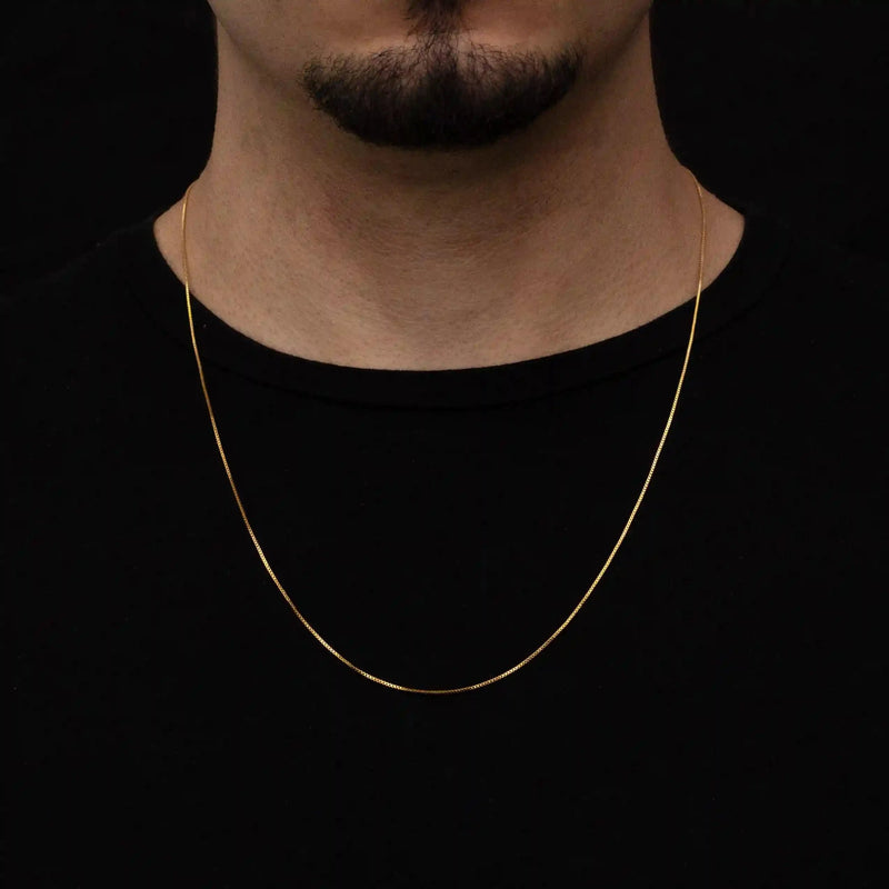 Cadena veneciana de 1 mm bañada en oro de 18 quilates