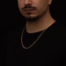 Cadena Grumet de 2,5 mm bañada en oro de 18 quilates