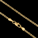 Cadena marinera de 2 mm bañada en oro de 18 quilates