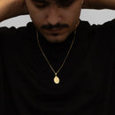 Colgante de Nuestra Señora de Fátima bañado en oro de 18 quilates