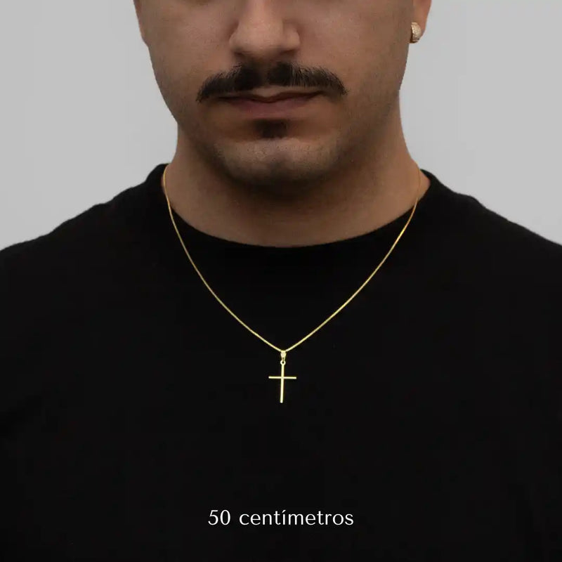 Pingente Cruz Lisa P Banhado a Ouro 18k