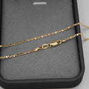 Cadena Piastrina de 2mm con colgante de San Benito de 20mm Baño de Oro de 18k