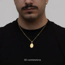 Cadena veneciana con colgante de Nuestra Señora de Fátima bañado en oro de 18 quilates