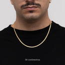 Cadena de eslabones reales de 3 mm bañada en oro de 18 quilates