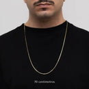 Cadena Piastrina de 2 mm bañada en oro de 18 k