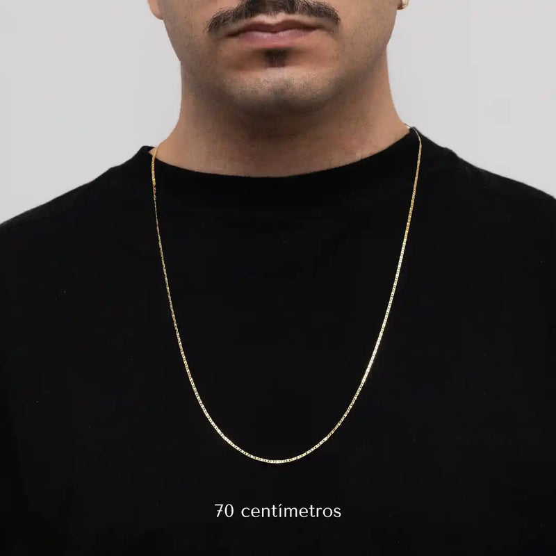 Cadena Piastrina de 2 mm bañada en oro de 18 k