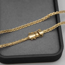 Cadena de eslabones reales de 3 mm bañada en oro de 18 quilates