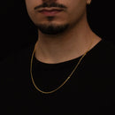 Cadena Figaro 3x1 2mm Baño Oro 18k