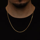 Cadena Grumet de 2,5 mm bañada en oro de 18 quilates