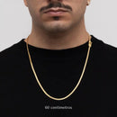 Cadena de eslabones reales de 3 mm bañada en oro de 18 quilates