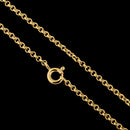 Cadena portuguesa de 1,5 mm bañada en oro de 18 quilates