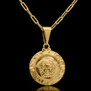 Cadena larga Cartier de 2 mm con colgante de Medusa bañada en oro de 18 quilates