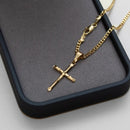 Colgante de cruz con Jesucristo bañado en oro de 18 quilates