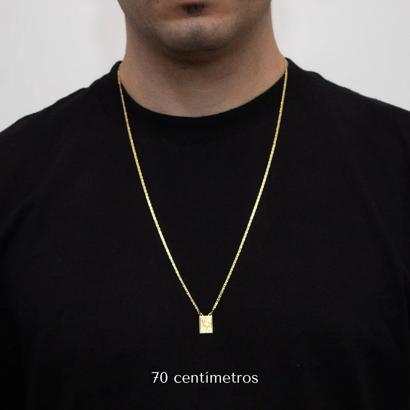 Escapulário São Jorge Banhado a Ouro 18k
