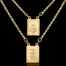 Escapulario de Jesús y versículo Números 6:24 chapado en oro de 18 quilates