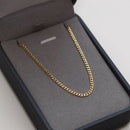 Cadena Grumet de 2,5 mm bañada en oro de 18 quilates