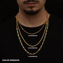 Cadena de ladrillo de 1 mm con cruz y colgante de Jesús bañada en oro de 18 quilates