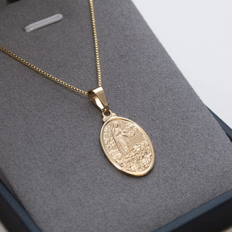 Pingente Nossa Senhora de Fátima Banhado a Ouro 18k