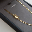 Cadena Figaro de 3 mm bañada en oro de 18 k