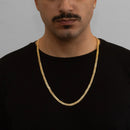 Cadena laminada de 5,5 mm bañada en oro de 18 quilates
