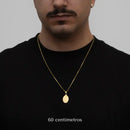 Cadena veneciana con colgante de Nuestra Señora de Fátima bañado en oro de 18 quilates