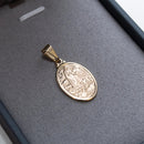 Cadena veneciana con colgante de Nuestra Señora de Fátima bañado en oro de 18 quilates