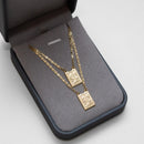 Escapulario de San Jorge bañado en oro de 18 quilates