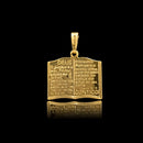 Colgante de Biblia bañado en oro de 18 quilates