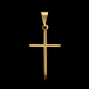 Colgante de cruz lisa P bañado en oro de 18 quilates