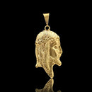 Colgante de rostro de Cristo bañado en oro de 18 quilates