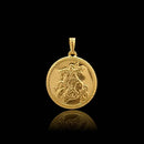 Mini colgante de San Jorge bañado en oro de 18 quilates