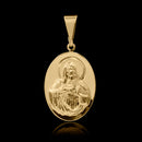 Colgante Sagrado Corazón de María bañado en oro de 18 quilates