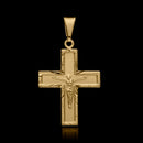 Colgante de cruz con Jesús detallado bañado en oro de 18 quilates