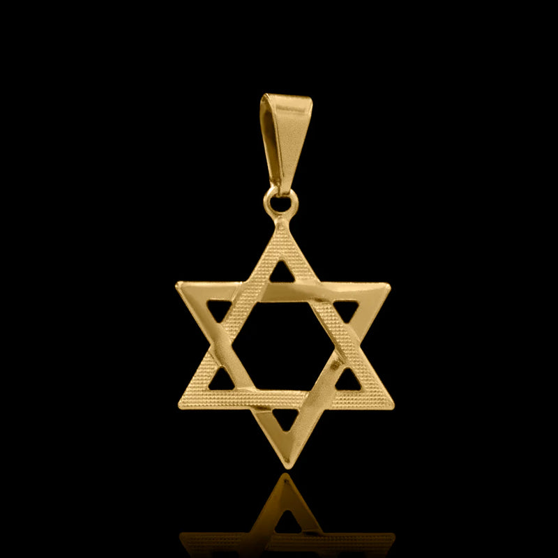 Pingente Estrela de David Banhado a Ouro 18k