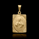 Colgante de placa de Jesucristo bañado en oro de 18 quilates