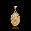 Colgante de Nuestra Señora de Fátima bañado en oro de 18 quilates