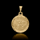 Colgante Arcángel Miguel 20 mm chapado en oro de 18 quilates