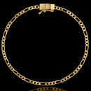 Pulsera Figaro 3x1,3 mm bañada en oro de 18 k